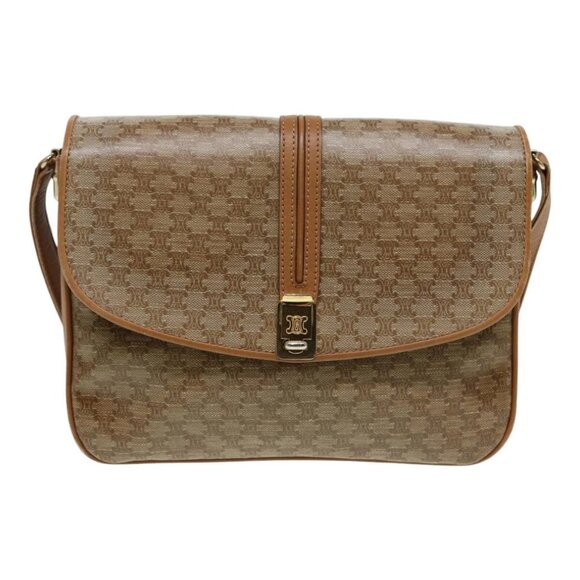 CELINE Macadam Canvas Shoulder Bag Beige Auth - Picture 10 of 16